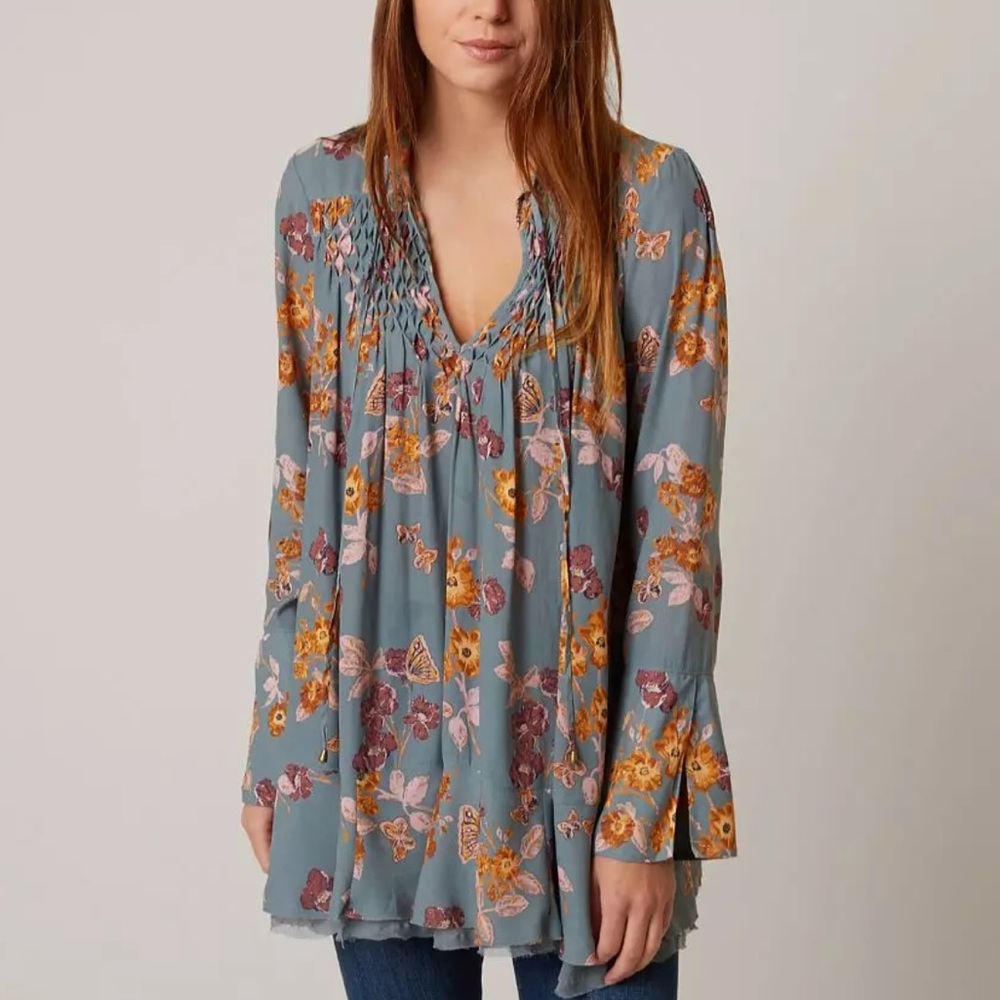 Free people floral tunic blouse